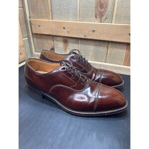 Johnston & Murphy Optima Cap Toe Oxford Dress Shoes Brown Leather Size 9.5 E/C